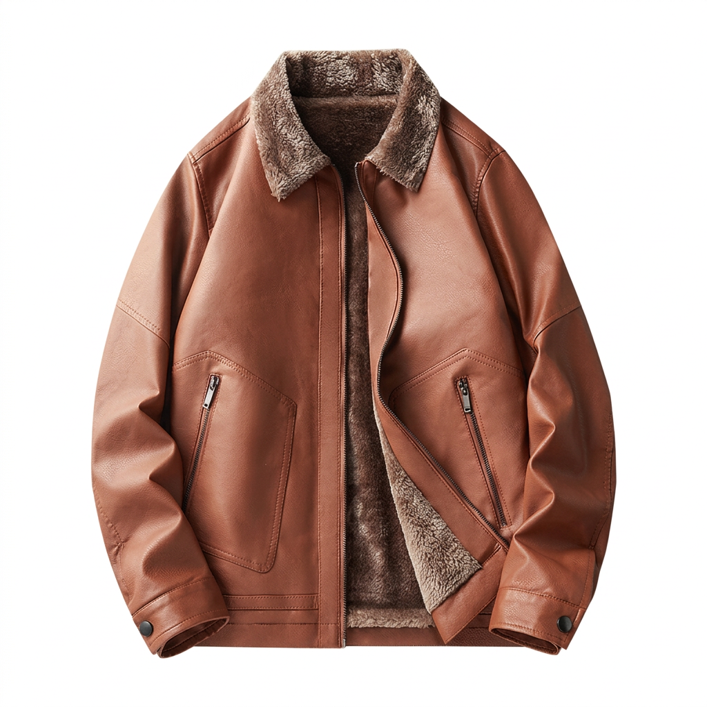 Herrenjacke mit Fellkragen – Ansicht 1