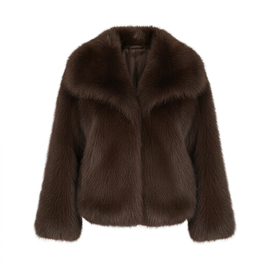 Kurze Jacke Damen mit breitem Kragen – Ansicht 1