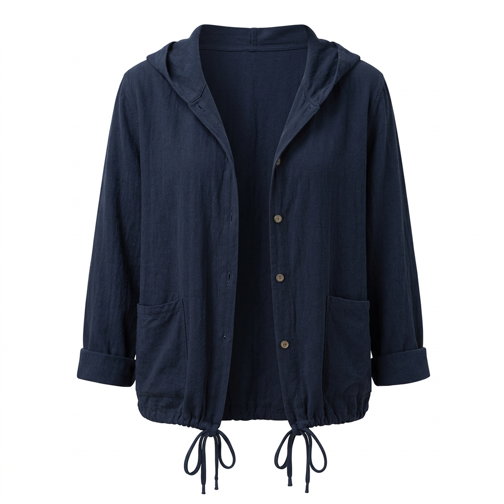 Leichte Kapuzenjacke Damen mit Tunnelzug – Ansicht 1
