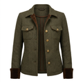 Tweed Jacke Damen grün mit Fischgrätmuster – Ansicht 1