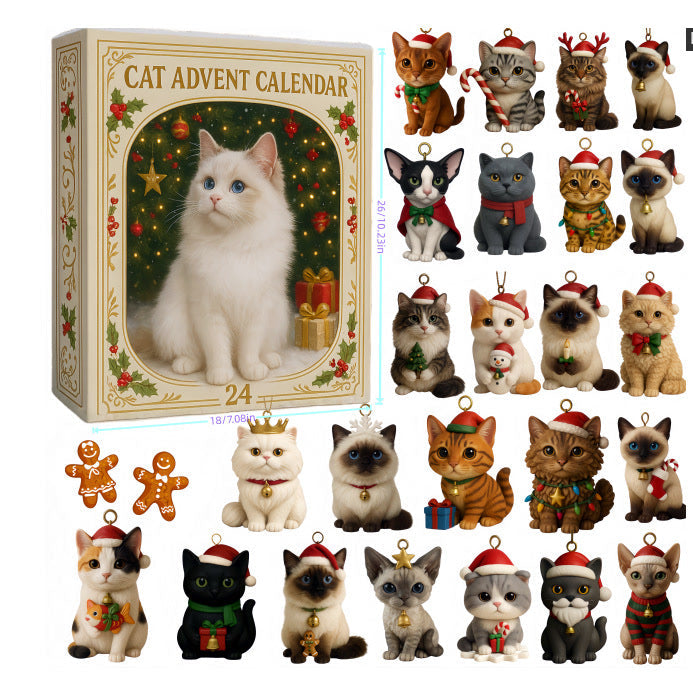 Adventskalender für Katzenliebhaber 2026 - 24 Katzenanhänger