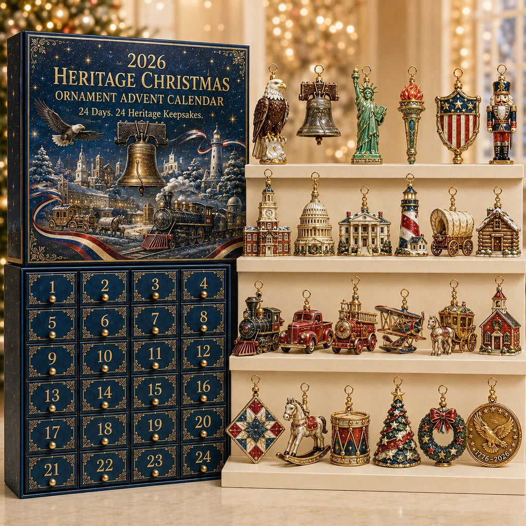 America-250-Adventskalender 2026 - 24 amerikanische Erbe-Weihnachtsornamente