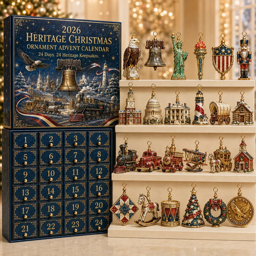 America-250-Adventskalender 2026 - 24 amerikanische Erbe-Weihnachtsornamente