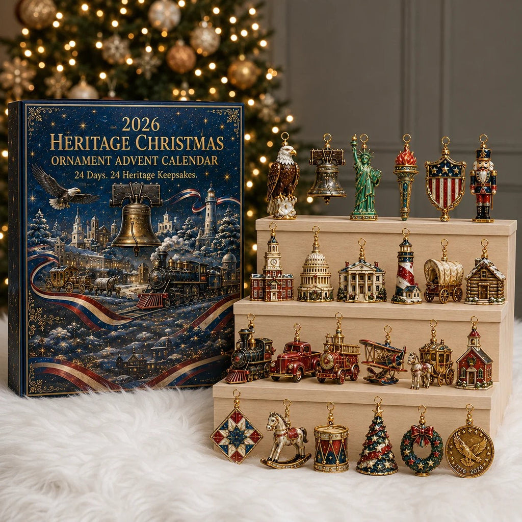 America-250-Adventskalender 2026 - 24 amerikanische Erbe-Weihnachtsornamente