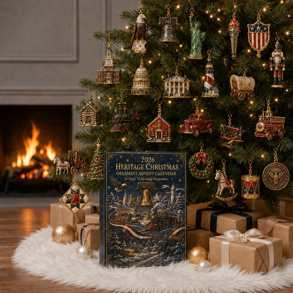 America-250-Adventskalender 2026 - 24 amerikanische Erbe-Weihnachtsornamente