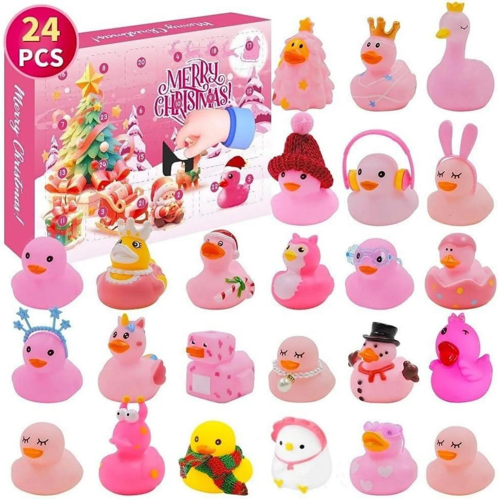 Badeenten Adventskalender 2026 - 24 Weihnachts-Badeentchen, Gelb oder Rosa