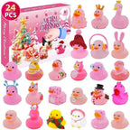 Badeenten Adventskalender 2026 - 24 Weihnachts-Badeentchen, Gelb oder Rosa