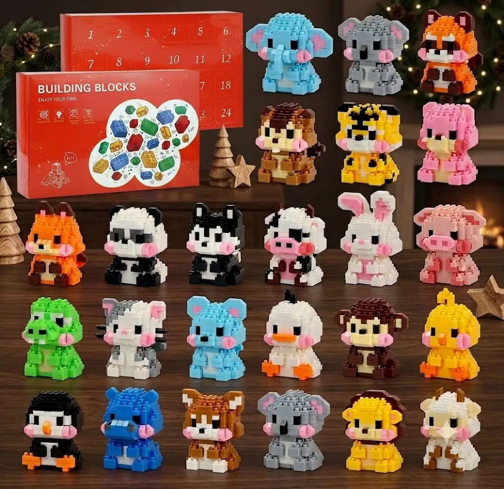 Bausteine-Adventskalender 2026 – 24 Mini-Tiere zum Bauen