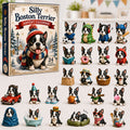 Boston Terrier Adventskalender 2026 - 24 Acryl-Terrieranhänger