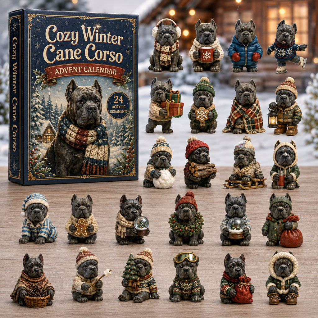 Cane Corso Adventskalender 2026 - 24 Cane Corso Weihnachtsanhänger