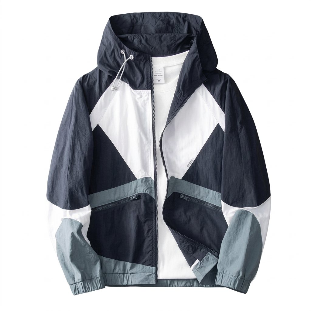 Leichte Kapuzenjacke Herren Colorblock – Ansicht 2