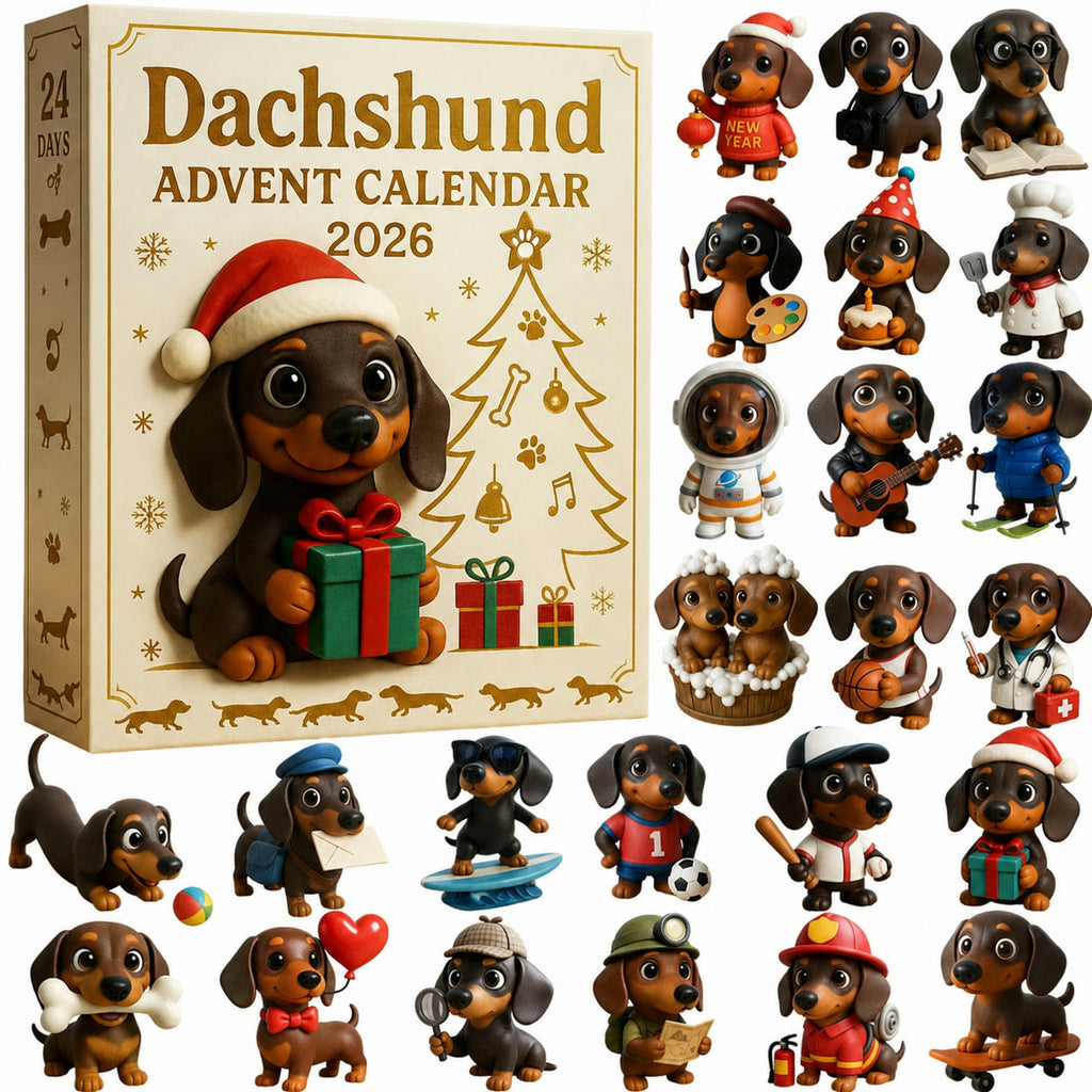 Dackel-Adventskalender 2026 – 24 Dackelfiguren