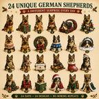 Deutscher Schäferhund Adventskalender 2026 - 24 Schäferhund-Figuren