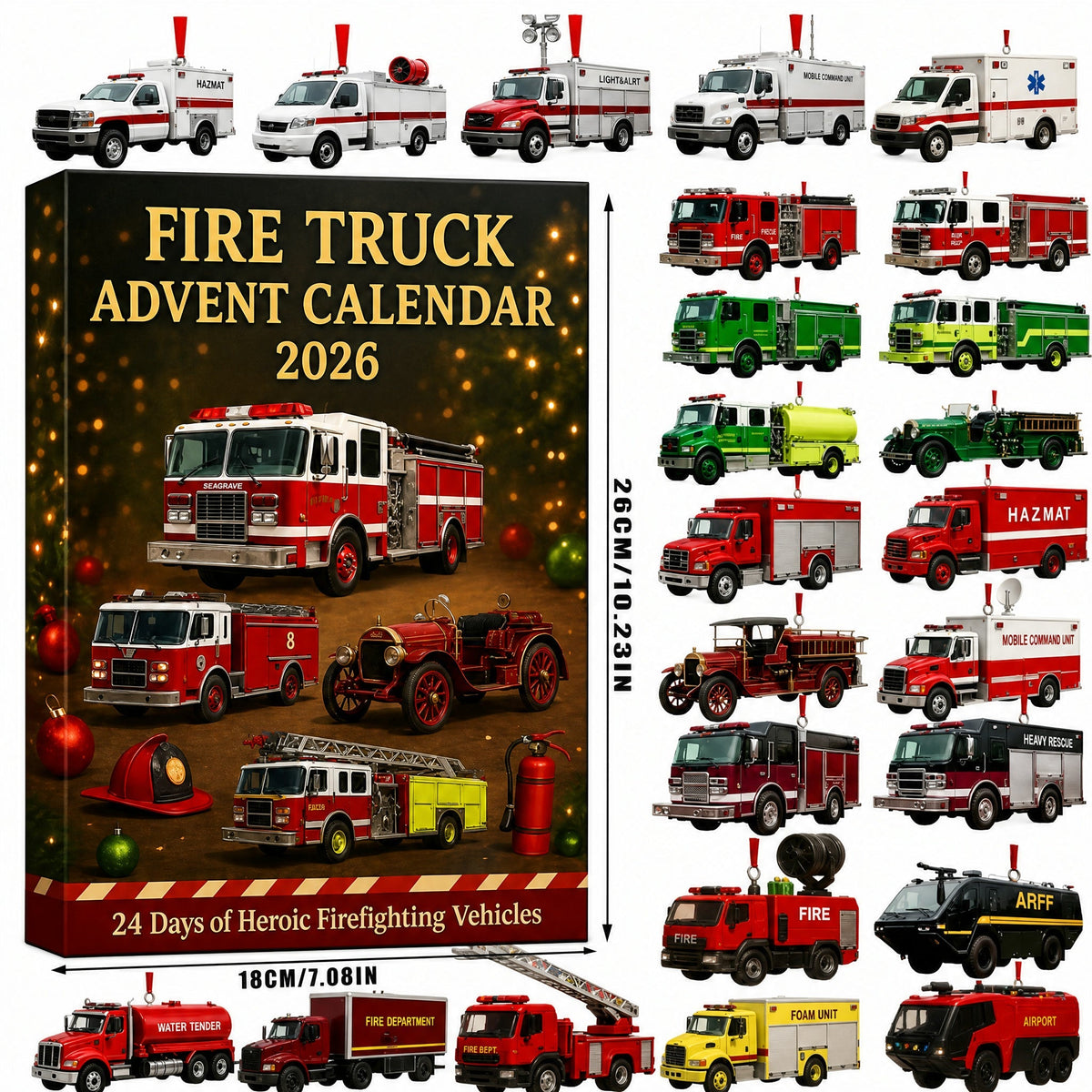 Feuerwehrauto-Adventskalender 2026 – 24 Feuerwehrfahrzeuge