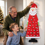Filz-Weihnachtsmann-Adventskalender - Wiederverwendbarer Hängekalender mit 24 Fächern