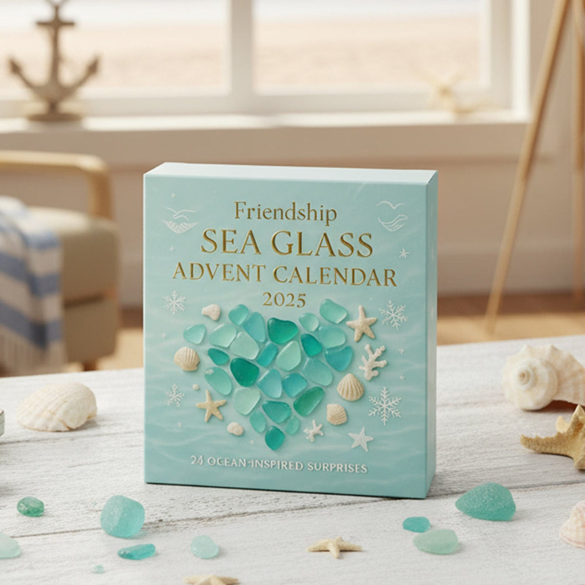 Freundschafts-Seeglas-Adventskalender – 24 Andenken aus Seeglas