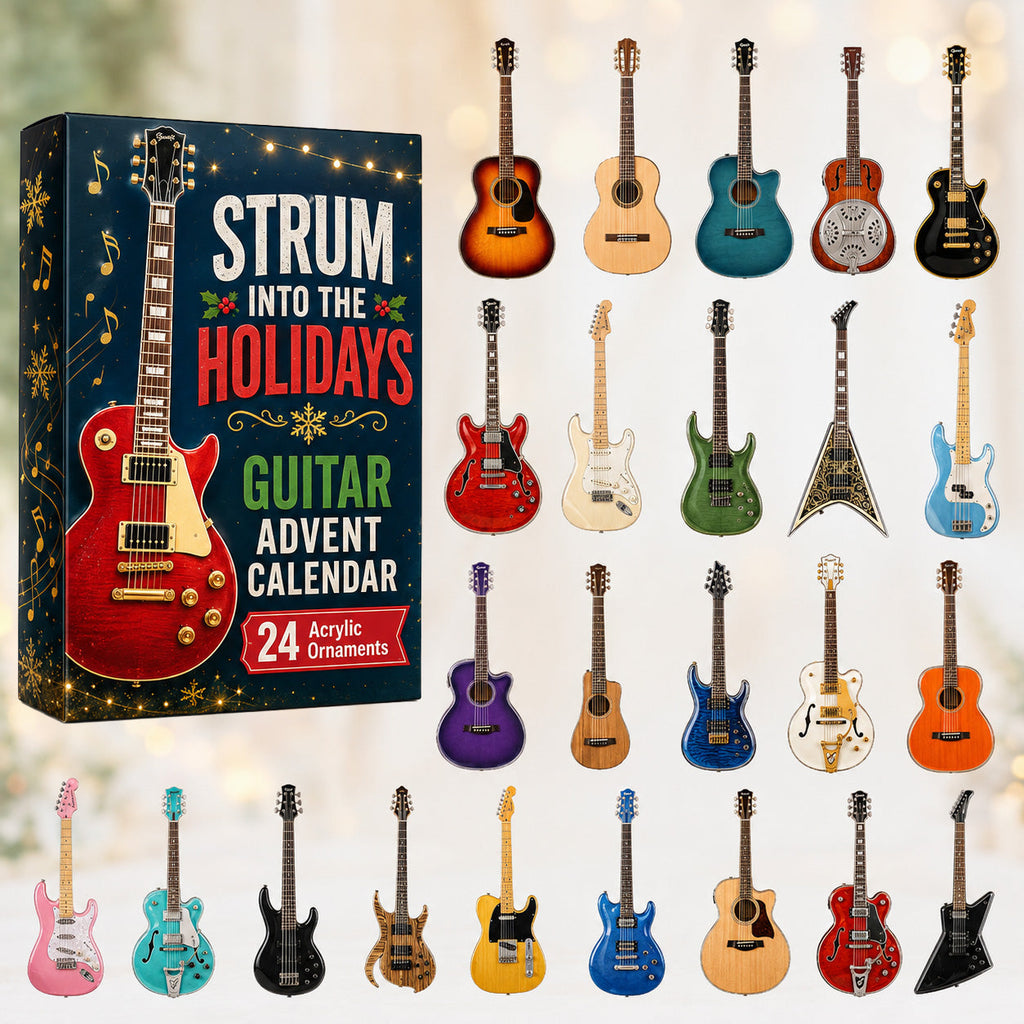 Gitarre Adventskalender 2026 - 24 Gitarren-Weihnachtsanhänger