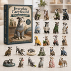 Greyhound Adventskalender 2026 - 24 Greyhound Weihnachtsanhänger