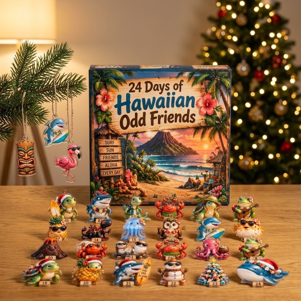 Hawaiianische Verrückte Freunde Adventskalender 2026 – Inselornamente