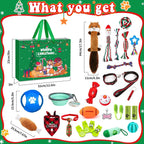 Hunde Adventskalender 2026 - 24 Spielzeuge, Halsband, Leine und Leckerli-Beutel