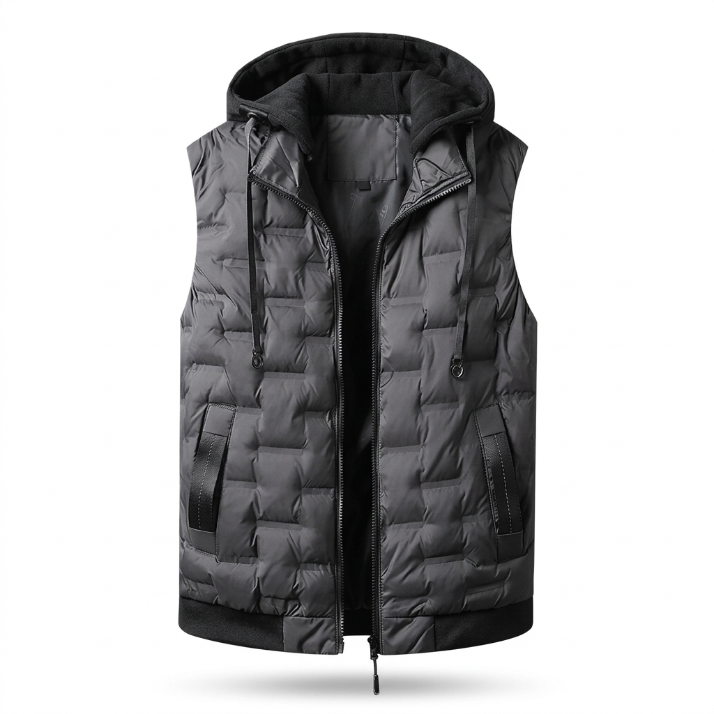 Steppgilet Herren mit Kapuze – Ansicht 7