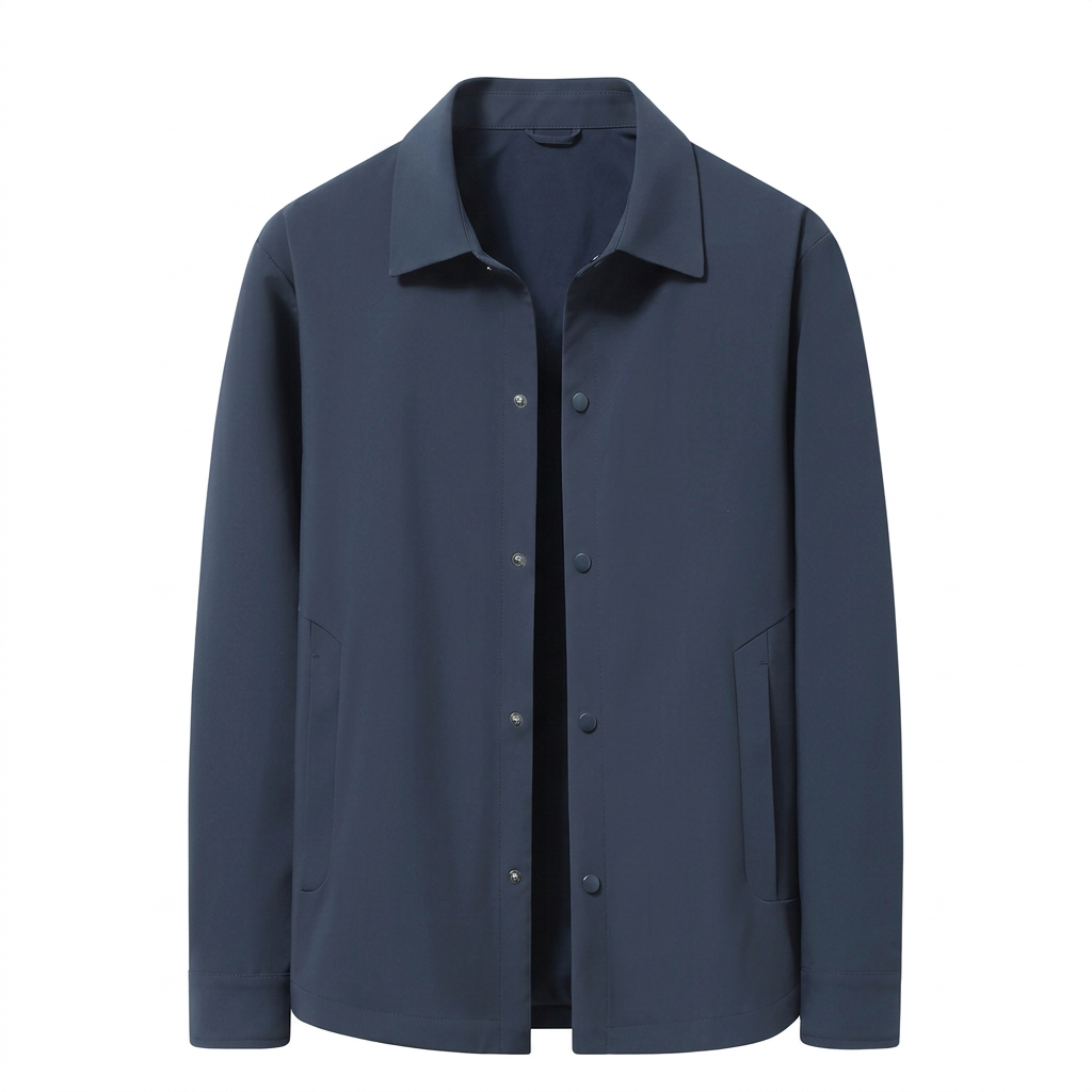 Herrenjacke mit Druckknöpfen und Kragen – Ansicht 1