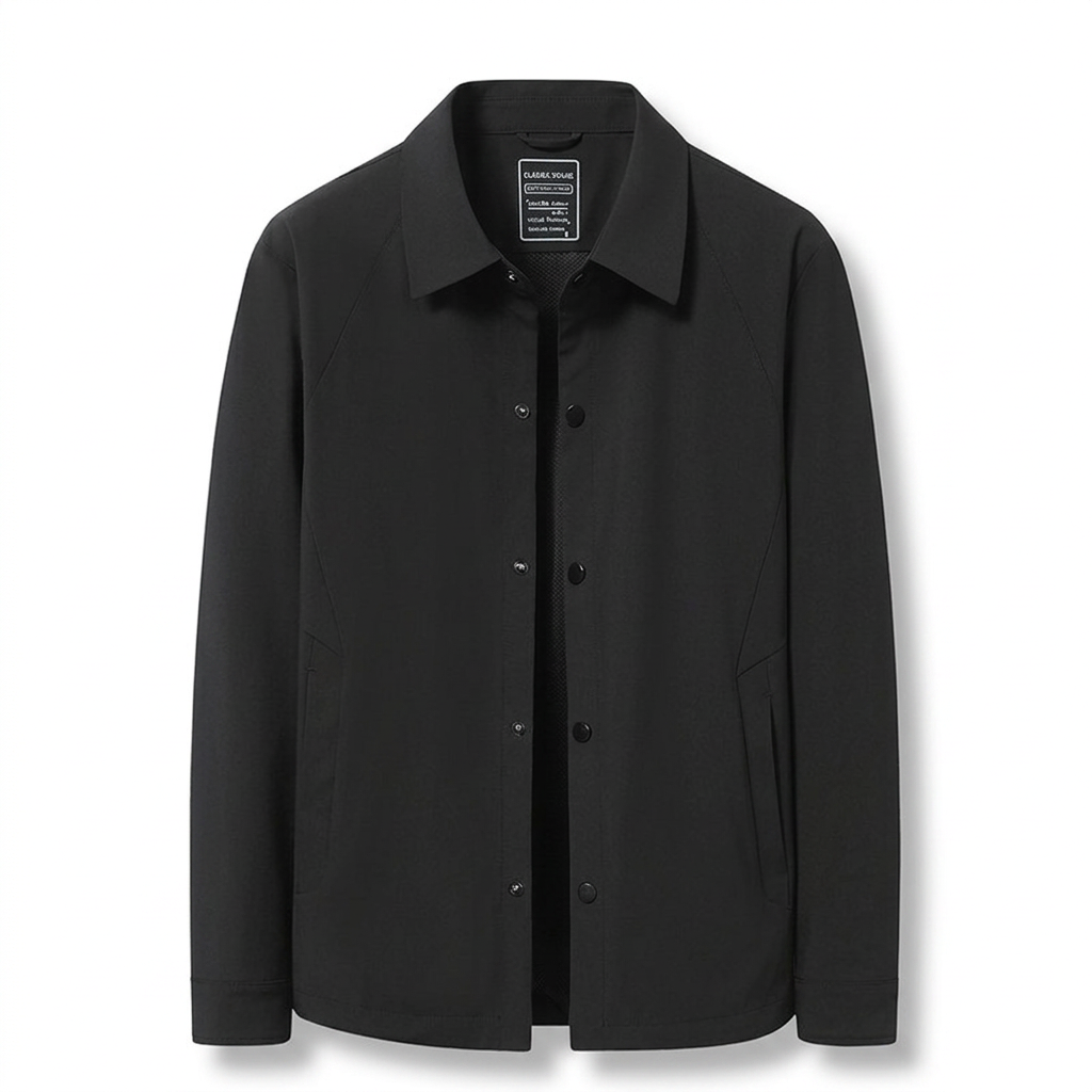 Herrenjacke mit Druckknöpfen und Kragen – Ansicht 7