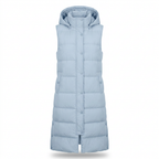Langes Steppgilet Damen mit Kapuze – Ansicht 8