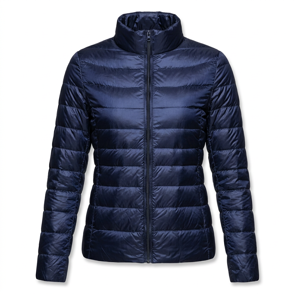 Kurze Steppjacke Damen mit Stehkragen – Ansicht 15