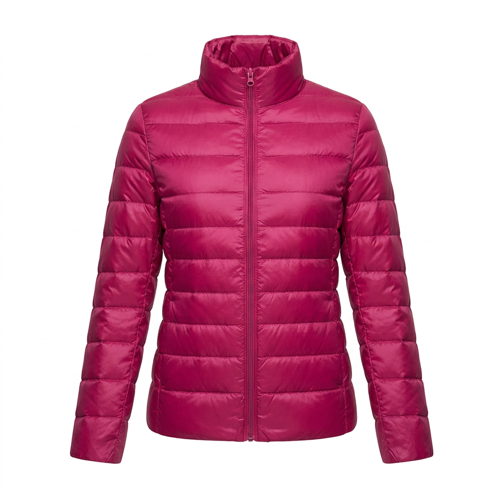 Kurze Steppjacke Damen mit Stehkragen – Ansicht 14