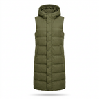 Langes Steppgilet Damen mit Kapuze – Ansicht 9