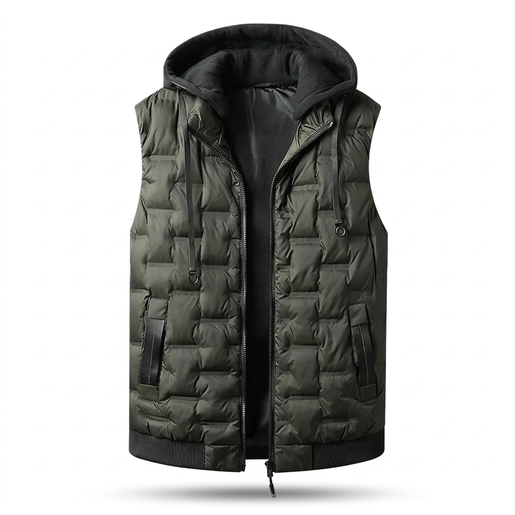 Steppgilet Herren mit Kapuze – Ansicht 8