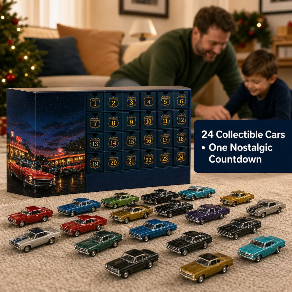 Klassische-US-Oldtimer-Adventskalender 2026 - 24 Die-Cast-Oldtimer