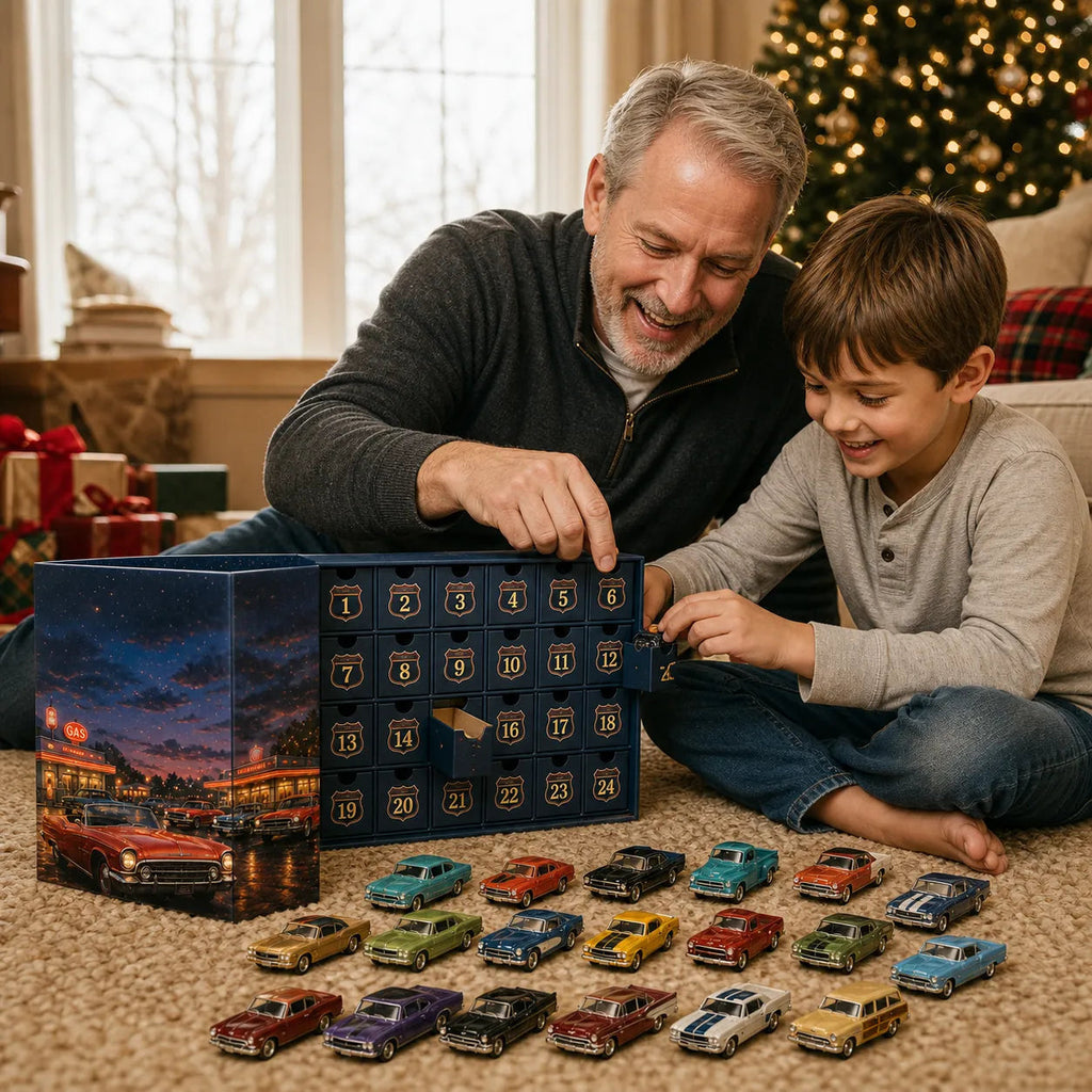 Klassische-US-Oldtimer-Adventskalender 2026 - 24 Die-Cast-Oldtimer