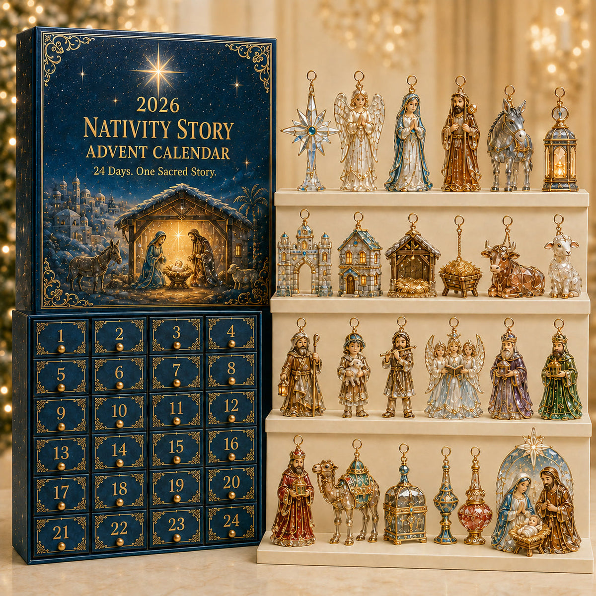 Krippen-Adventskalender 2026 – 24 Weihnachtsornamente