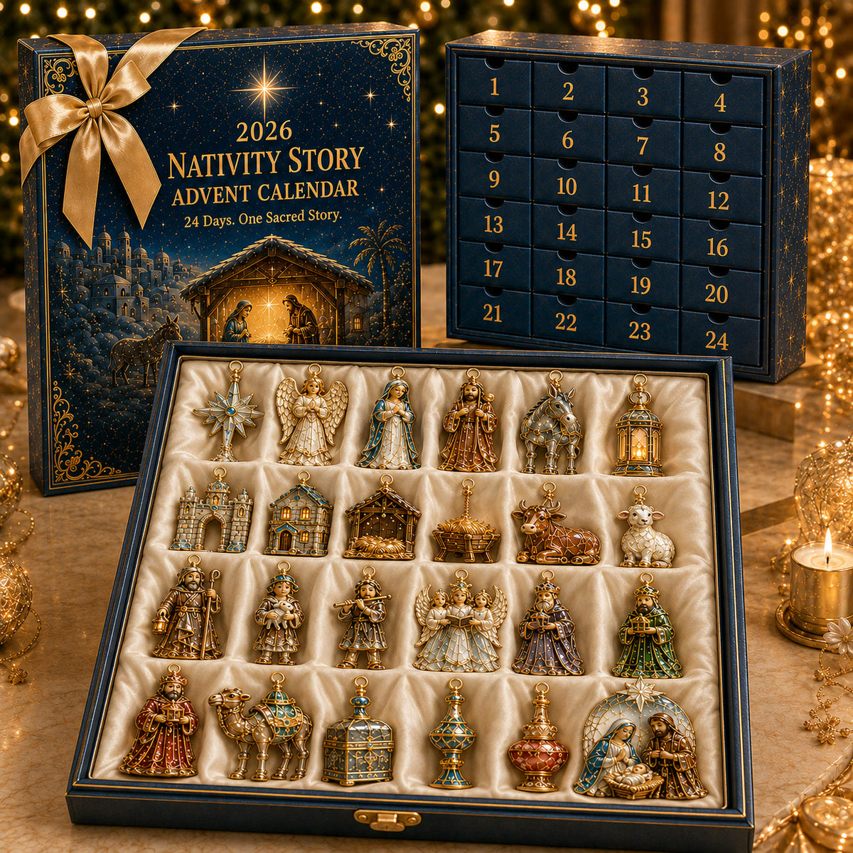 Krippen-Adventskalender 2026 – 24 Weihnachtsornamente