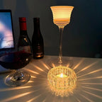 Teelichthalter aus Glas mit Wellenstruktur – Bild 5