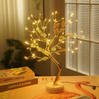 LED Lichterbaum mit goldenen Blättern und warmweissem Licht – Bild 5