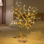 LED Lichterbaum mit goldenen Blättern und warmweissem Licht – Bild 6