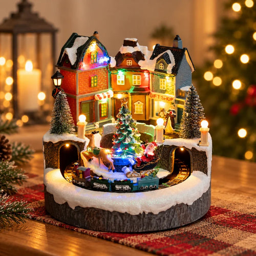 Beleuchtetes LED Weihnachtsdorf mit Musik und Bewegung – Bild 2