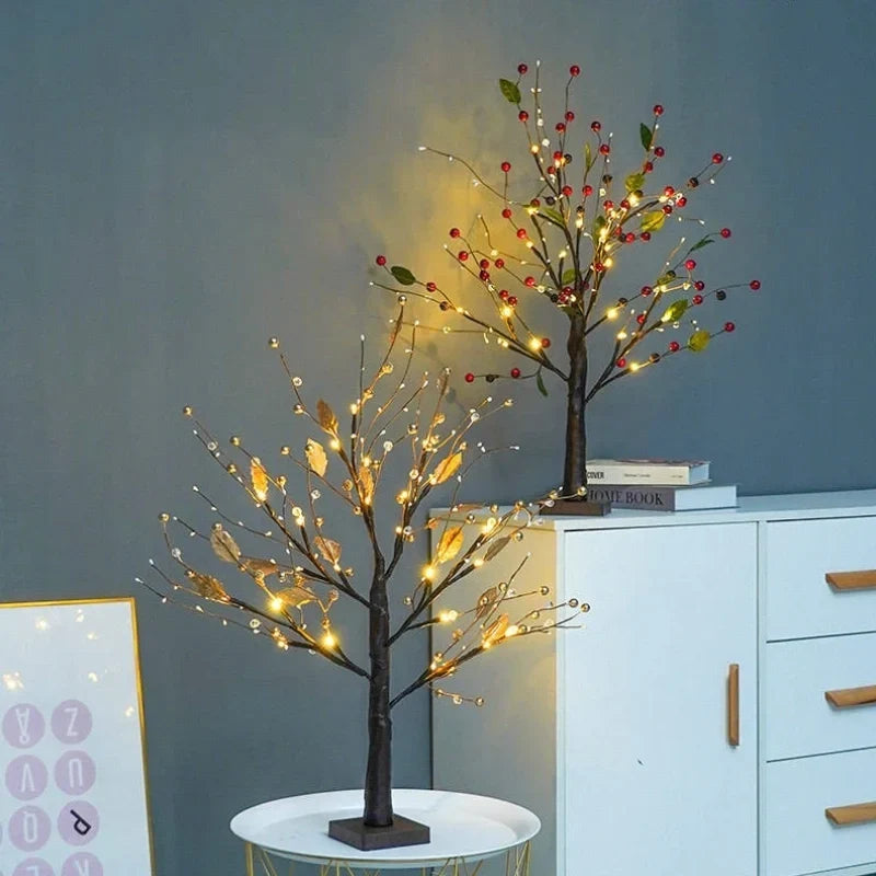 LED Lichterbaum mit roten Beeren und warmweissem Licht – Bild 4