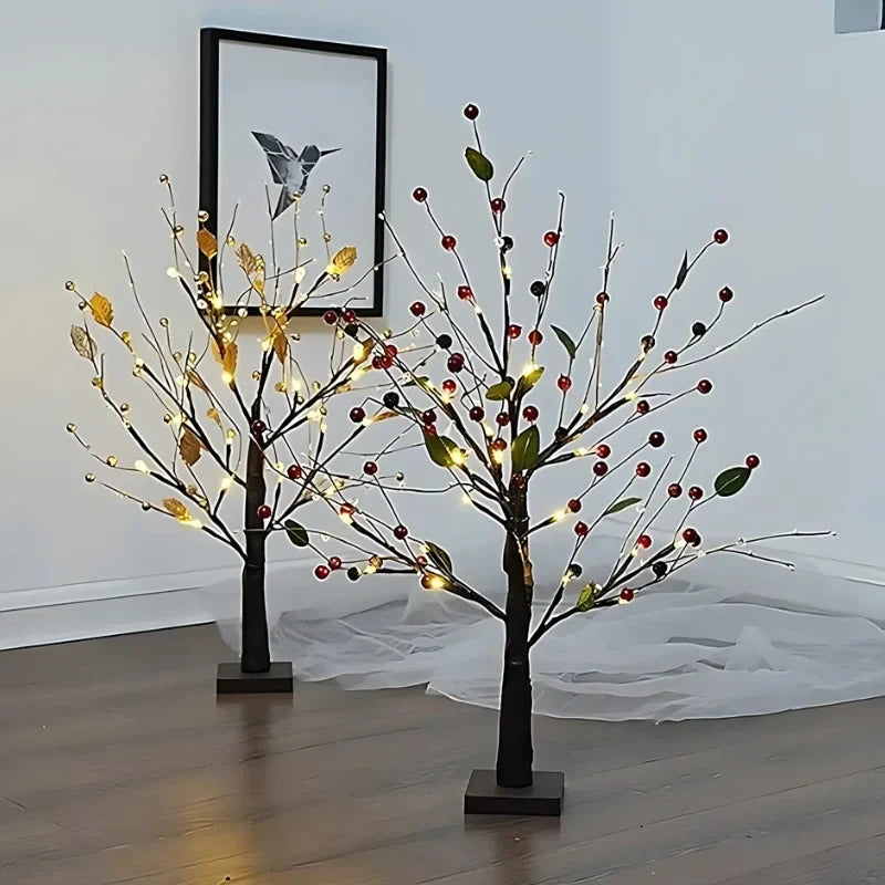 LED Lichterbaum mit roten Beeren und warmweissem Licht – Bild 8