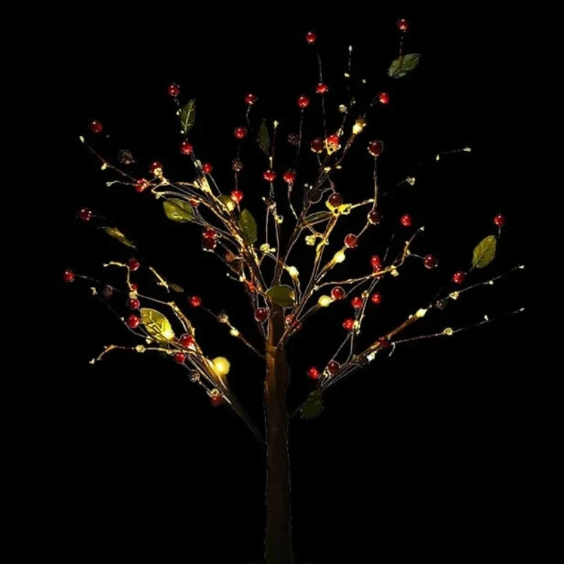 LED Lichterbaum mit roten Beeren und warmweissem Licht – Bild 9