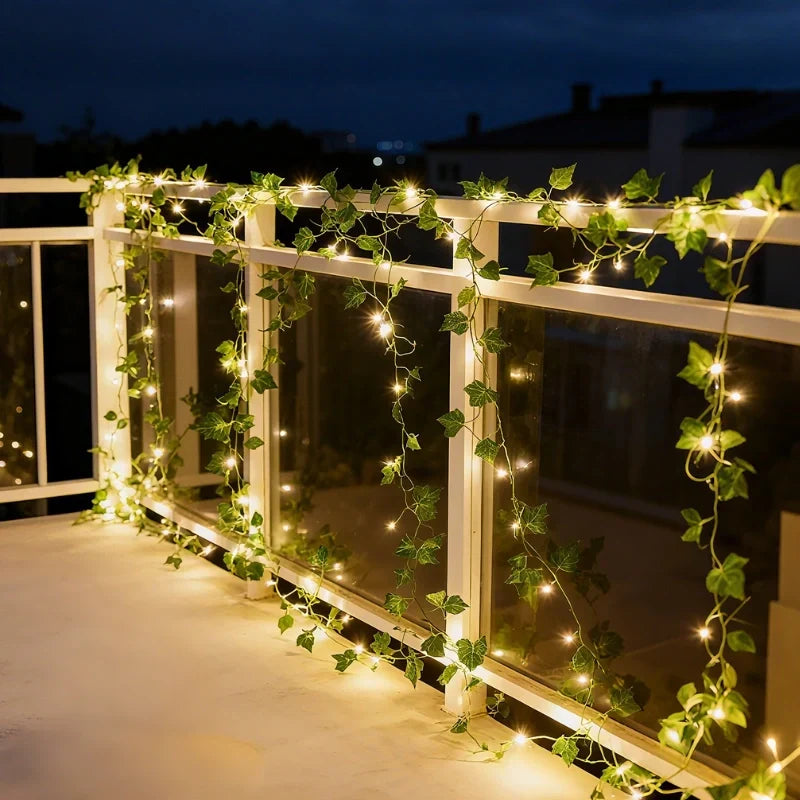 LED Lichterkette Girlande mit Blättern und Blüten – Bild 10