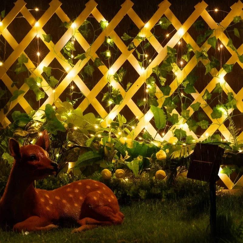 LED Lichterkette Girlande mit Blättern und Blüten – Bild 14
