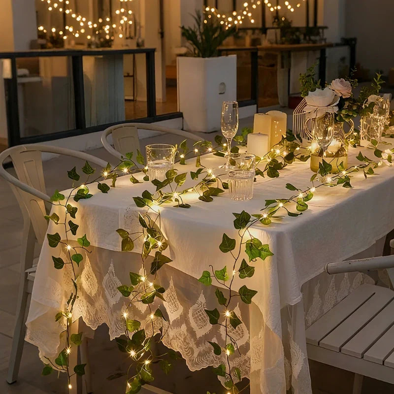 LED Lichterkette Girlande mit Blättern und Blüten – Bild 15