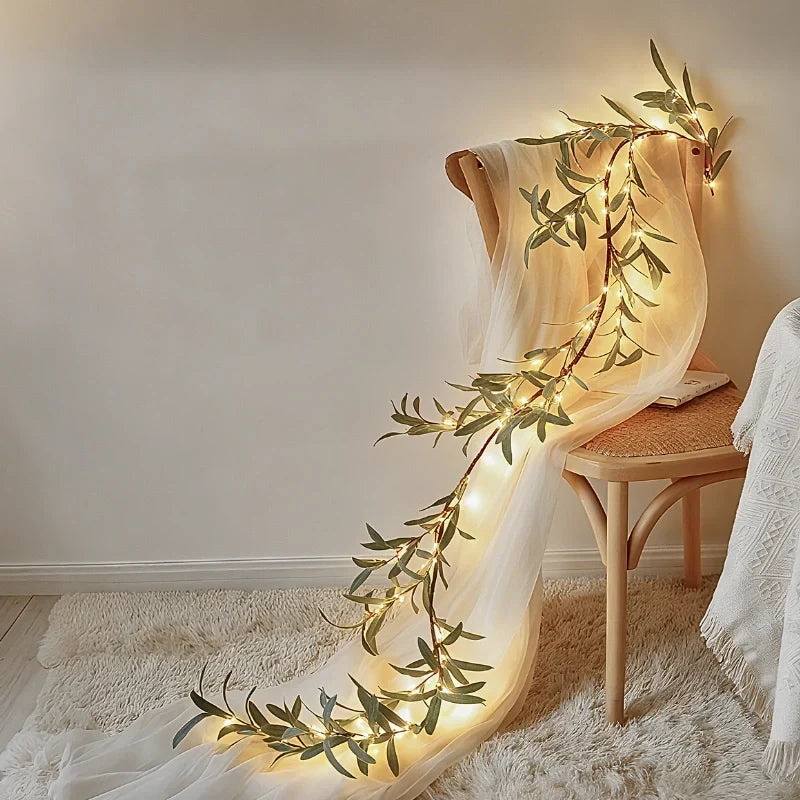 LED Lichterkette Girlande mit Blättern und Blüten – Bild 19