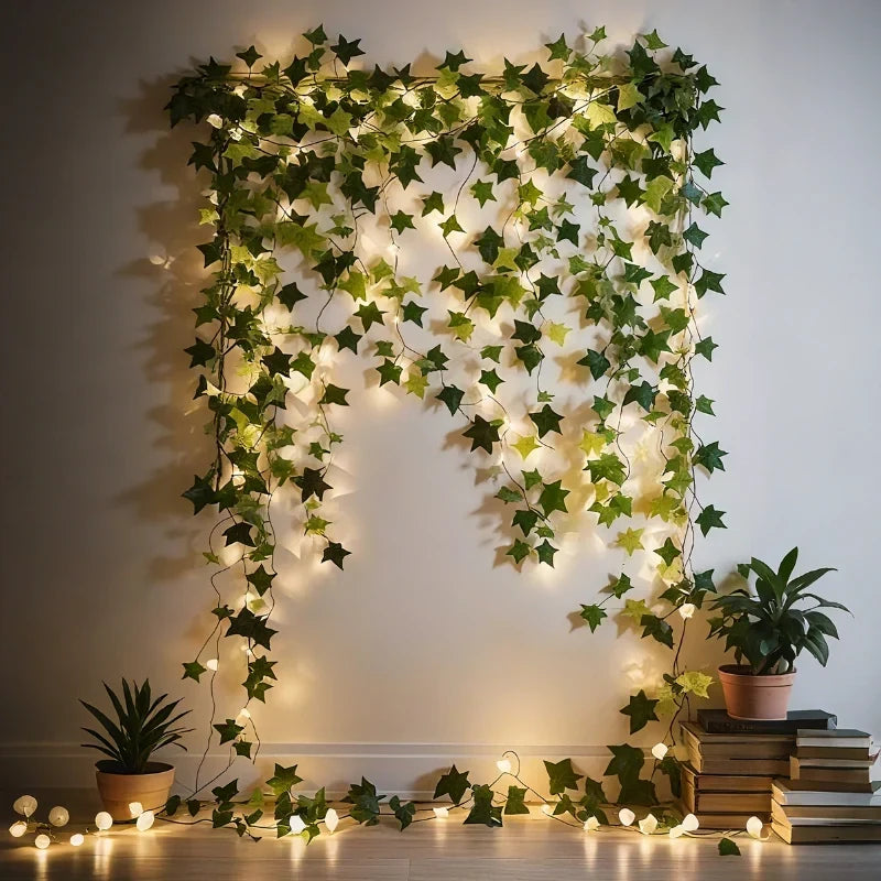 LED Lichterkette Girlande mit Blättern und Blüten – Bild 2