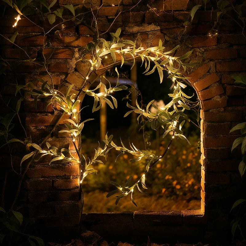 LED Lichterkette Girlande mit Blättern und Blüten – Bild 23