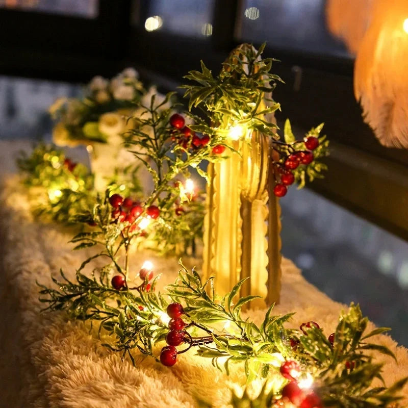 LED Lichterkette Girlande mit Blättern und Blüten – Bild 26